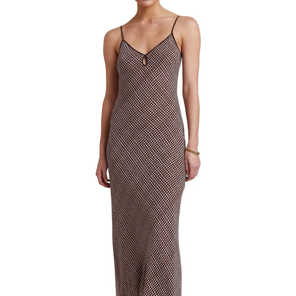 Bec & Bridge Brown Patterned Slip Maxi Dress